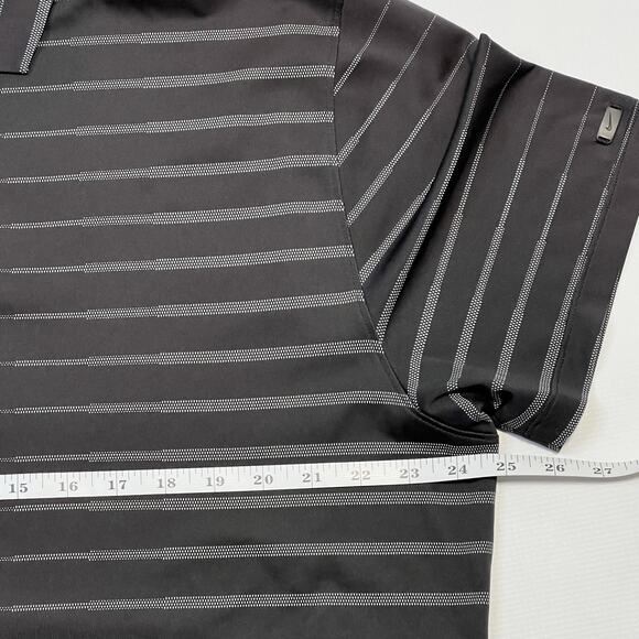 Nike Tiger Woods Polo Shirt Mens XL Black Striped Dri-Fit Golf BV0350-010 - Picture 11 of 16